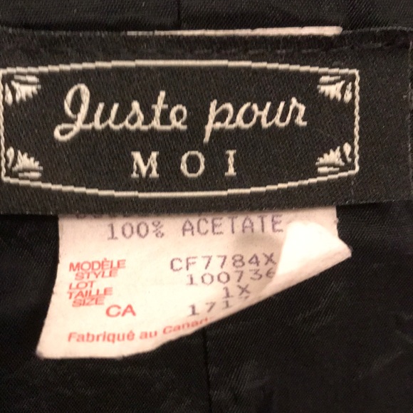 Vintage Juste pour moi black dress size 1X - Picture 4 of 5